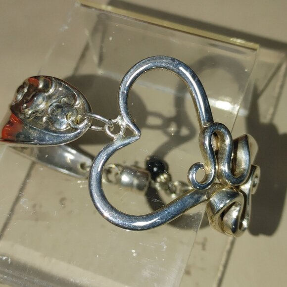 Heart Bracelet 1950 Gorham Sterling 14K WG Clasp 6 Fork Art Lily of The Valley - Picture 5 of 16